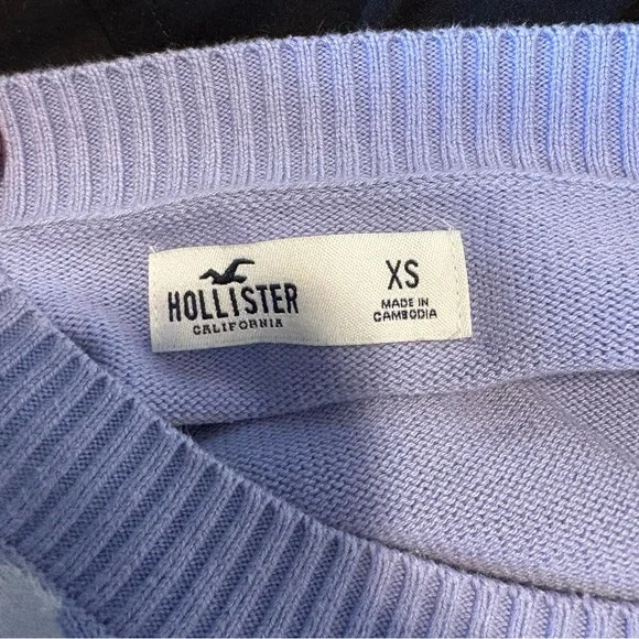 Hollister Floral Lavender Knit Sweater Cropped Top - Picture 7 of 7